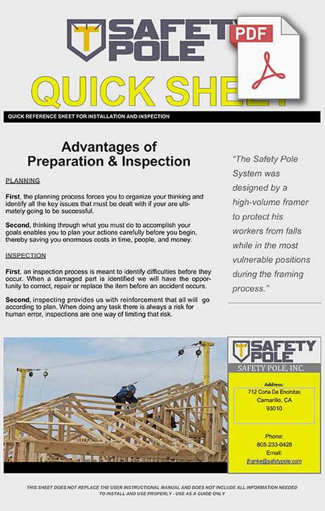 Safety Pole Quick Installation Sheet