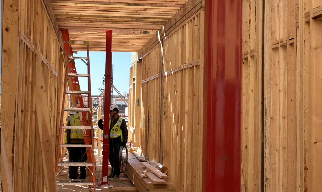 Interior Framing With Perimeter Safety Infrastructure