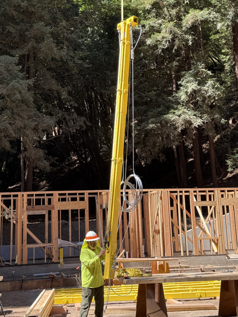 Vertical Safety Pole Installation in Progress