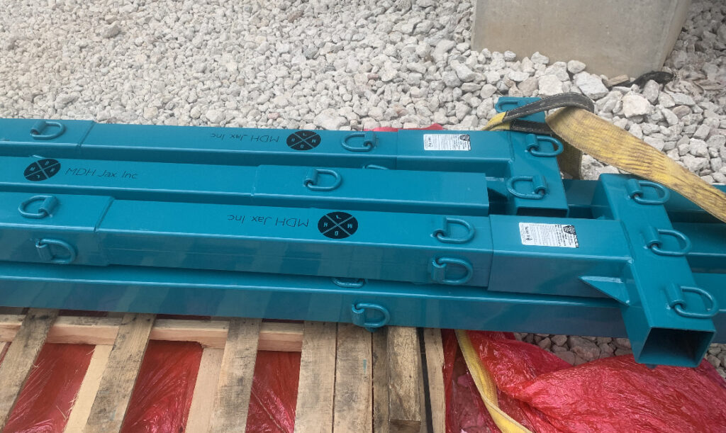 Safety Pole Components Staged for Installation
