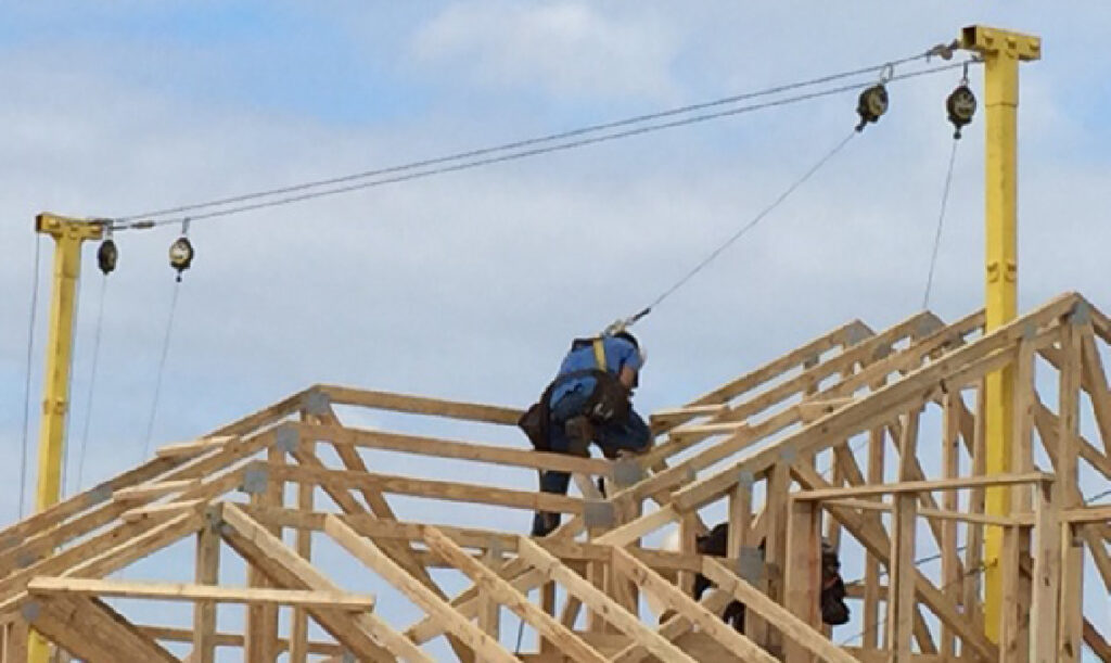 Worker Connected to Perimeter Anchorage